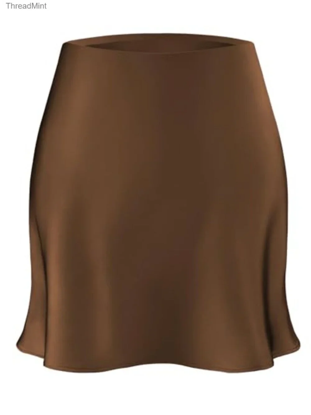 Women's Satin Mini Skirt High Waisted A-Line Flared Formal Silk Elastic